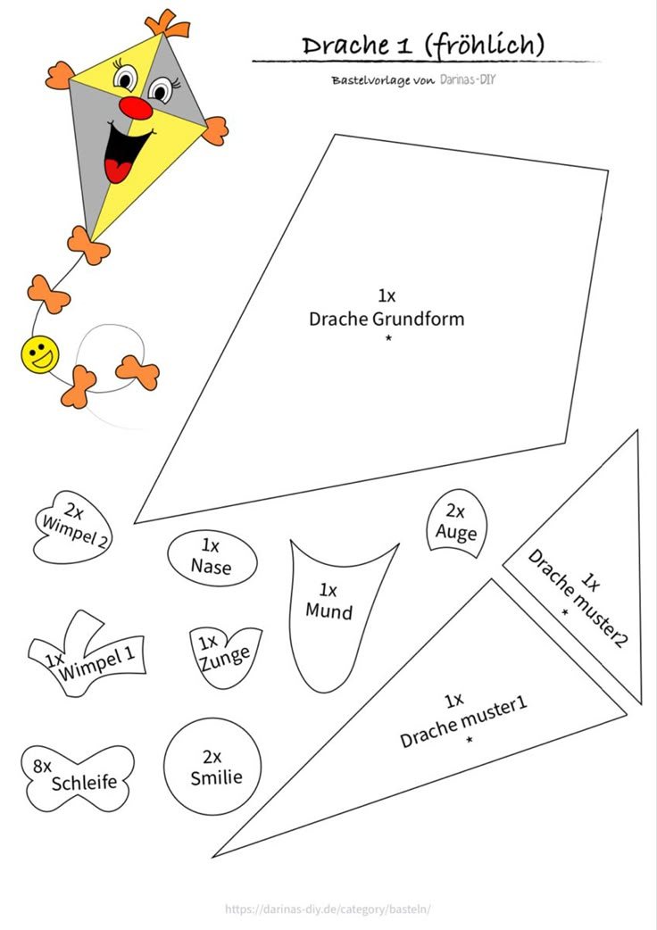 Drachen Vorlage Zum Ausschneiden