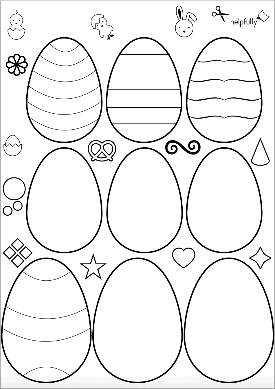 Ostereier Vorlage zum Ausschneiden kostenlos als PDF zum Ausdrucken